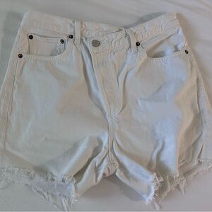 Agolde White Jean Shorts